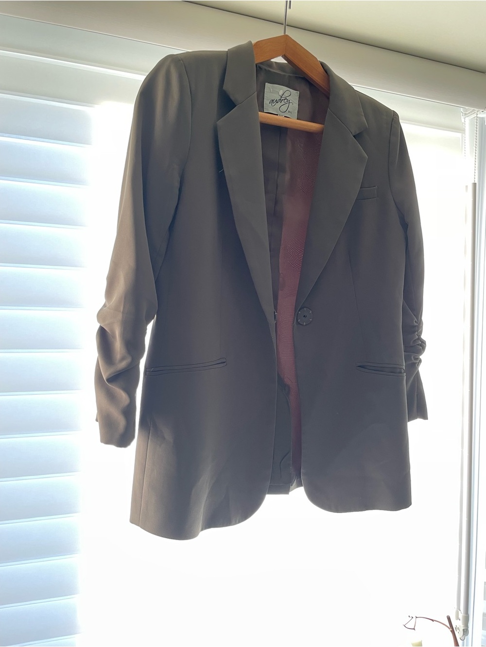 Audrey Olive-Tone Tailored Blazer - Picture 1 of 6